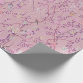 Pink Chinoiserie Bird Decoupage Cadeaupapier (Hoek)