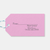 Pink Chinoiserie  Bridal Display Shower enclosure Cadeaulabel (Achterkant Horizontaal)
