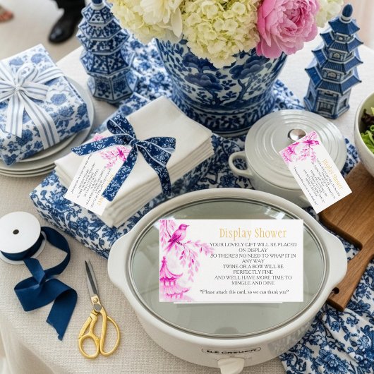 Pink Chinoiserie  Bridal Display Shower    Informatiekaartje