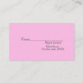 Pink Chinoiserie  Bridal Display Shower    Informatiekaartje (Achterkant)