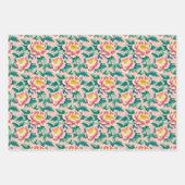 Pink Chinoiserie Floral Inpakpapier Vel (Voorkant 3)