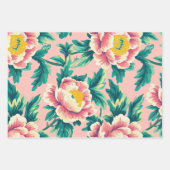 Pink Chinoiserie Floral Inpakpapier Vel (Voorkant)