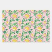Pink Chinoiserie Floral Inpakpapier Vel (Voorkant 3)