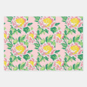 Pink Chinoiserie Floral Inpakpapier Vel (Voorkant 2)