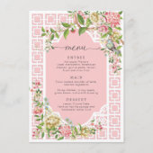 Pink Chinoiserie Floral Menu - Trianon (Voorkant)