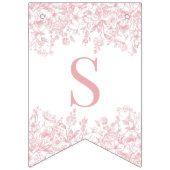 Pink Chinoiserie Vintage Floral Baby Shower Decor Vlaggetjes (Eerste vlag)