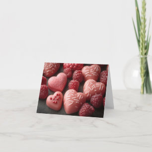 Pink Chocolate Hearts Valentijns's Groet Kaart