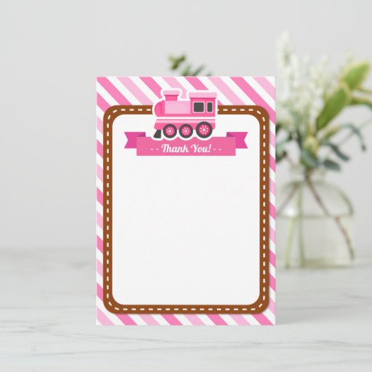 Pink Choo Choo Train Merci Notes (Debout devant)