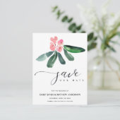 PINK CHRIST THORN BLOOM WATERVERF BEWAREN DE DATUM AANKONDIGINGSKAART (Staand voorkant)