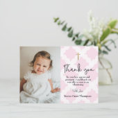 Pink Christening Girl photo merci (Debout devant)