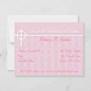 PInk Christening-uitnodigingen Kaart