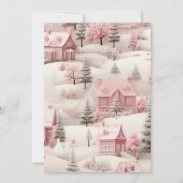 Pink Christmas card Feestdagenkaart