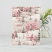 Pink Christmas card Feestdagenkaart (Staand voorkant)