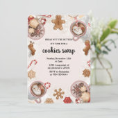Pink Christmas Cookie Swap Kaart (Staand voorkant)