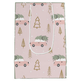 Pink Christmas Gift Bag Medium Cadeauzakje