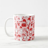 Pink Christmas Gnome & Gingerbread Pattern Koffiemok (Links)