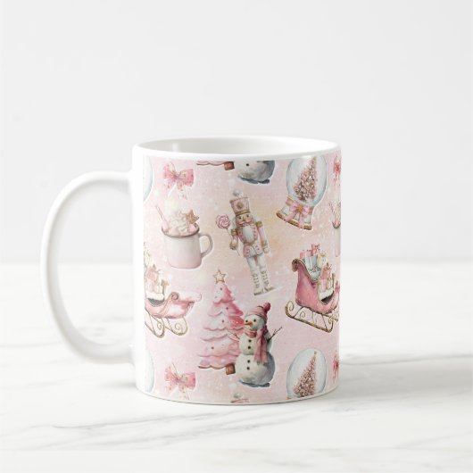 Pink Christmas Koffiemok (Links)