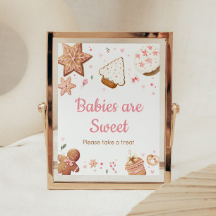 Pink Christmas Little Cookie Baby's zijn zoet Poster