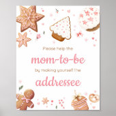 Pink Christmas Little Cookie Envelope Station Poster (Voorkant)