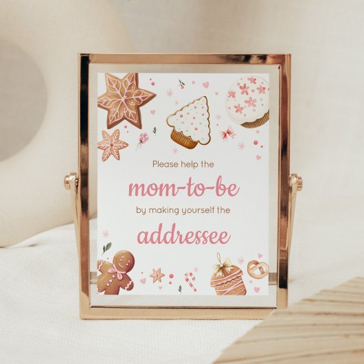Pink Christmas Little Cookie Envelope Station Poster
