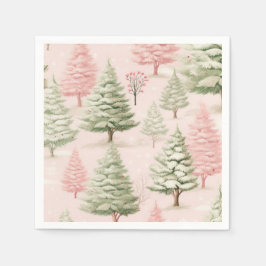 Pink Christmas Napkins Servet