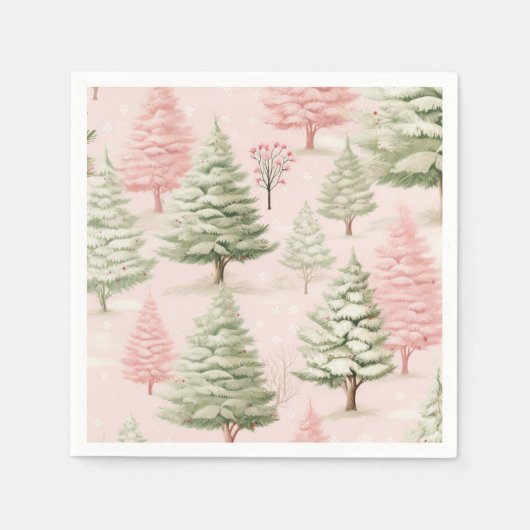 Pink Christmas Napkins Servet (Voorkant)