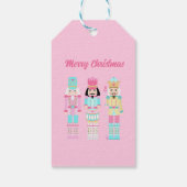Pink Christmas Nutcracker Pastel Personalized Name Cadeaulabel (Achterkant)