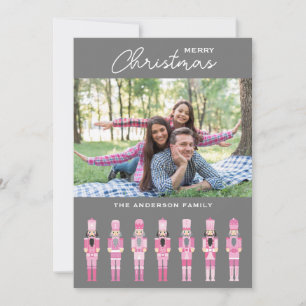PINK CHRISTMAS NUTCRACKER PHOTO GREETING CARTE