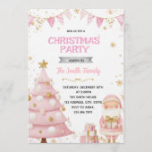 Pink Christmas Party Invitation (Devant)