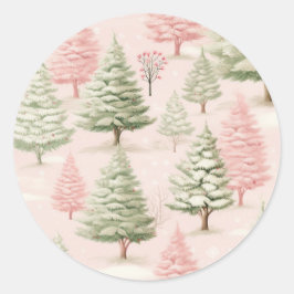 Pink Christmas Ronde Sticker