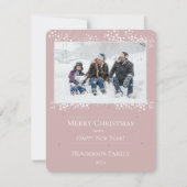 Pink Christmas Stars Carte photo de vacances (Devant)