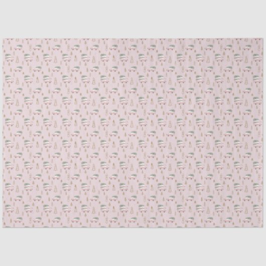 Pink Christmas Tissue paper Tissuepapier (Voorkant)