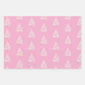 Pink Christmas Tree Gold Snowflakes Inpakpapier Vel (Voorkant 2)