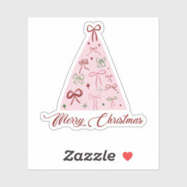 Pink Christmas Tree Sticker