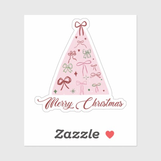 Pink Christmas Tree Sticker (Vel)