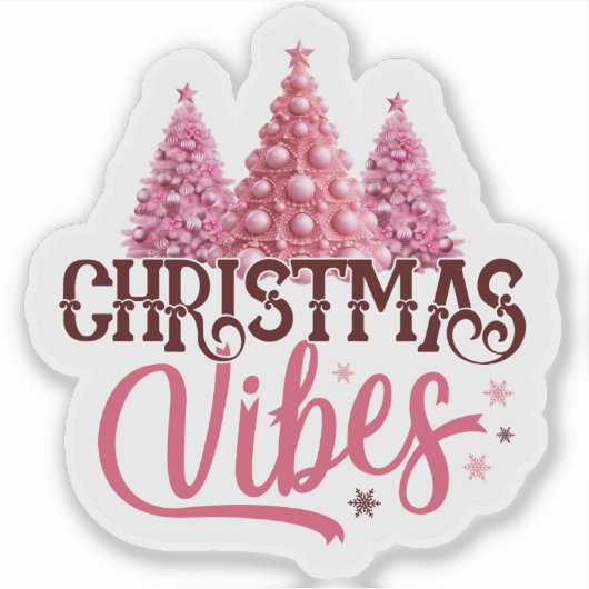 Pink Christmas Tree Sticker (Devant)