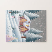 Pink Christmas Tree Town Legpuzzel (Horizontaal)