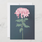 Pink Chrysanthemum Botanical Wedding Kaart (Achterkant)