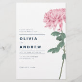 Pink Chrysanthemum Floral Wedding Invitation (Voorkant)