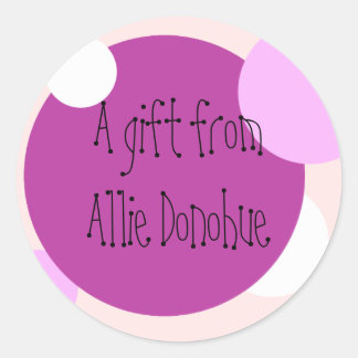 Pink Circles Cadeau Sticker ()