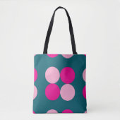 Pink Circles on Green Tote Draagtas (Voorkant)