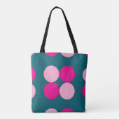 Pink Circles on Green Tote Draagtas (Achterkant)