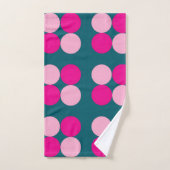 Pink Circles on Green Towel Bad Handdoek (Handdoek)
