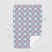Pink circular geometric patterned  golfhanddoek (Insitu)