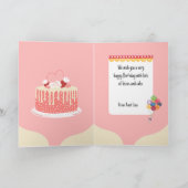 Pink Circus Cake Joyeux Carte photo d'anniversaire (Intérieur)