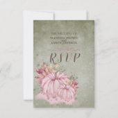 PINK Citrouille Automne Harvest - Mariage carte RS (Devant)