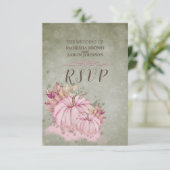 PINK Citrouille Automne Harvest - Mariage carte RS (Debout devant)