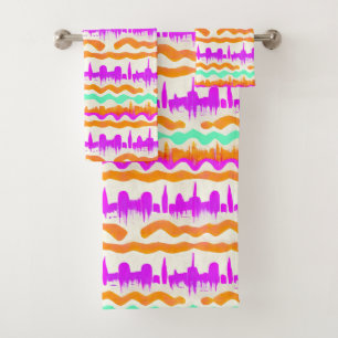 Pink City Urban Mural Graffiti Street Art Patroon Bad Handdoek