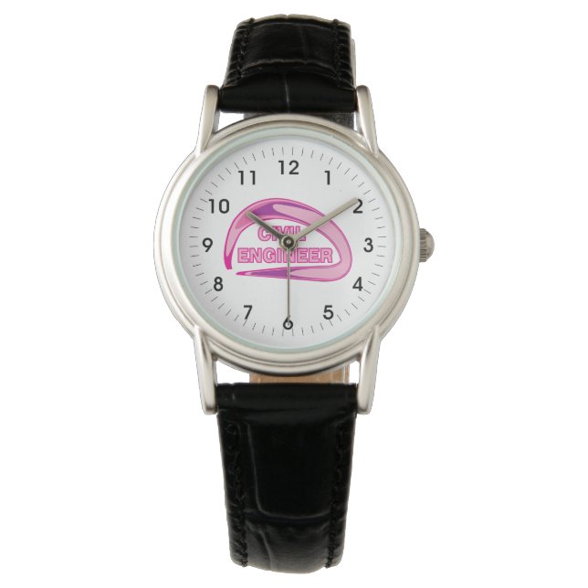 Pink Civil Engineer eWatch Horloge (Voorkant)