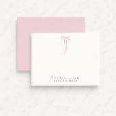 PINK clair Bow de la pépinière de, carte de remerc
